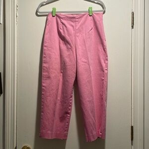 Pendleton Pink Slenderizing Cropped Pinch Pleated Vintage Classic Cut Pants